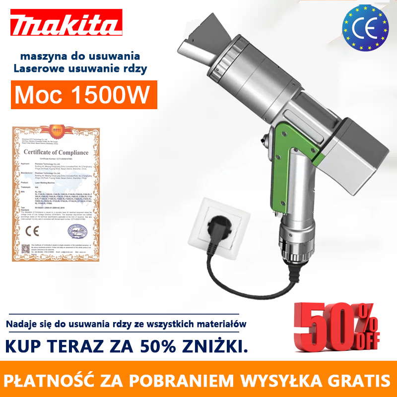 Wielofunkcyjna laserowa maszyna do usuwania rdzy o mocy 1500 W